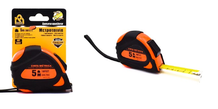 1,60€ για μία Μετροταινία 5m 19mm με Λουράκι & Κλιπ Ζώνης, με παραλαβή από την Idea Hellas και δυνατότητα πανελλαδικής αποστολής στο χώρo σας.Κωδ: 230.7843