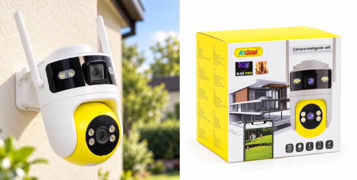 44,90€ για μία Αδιάβροχη Kάμερα 8K WiFi με Διπλό Φακό και περιστροφή 355° Andowl, με παραλαβή από την Idea Hellas και δυνατότητα πανελλαδικής αποστολής στο χώρo σας.Κωδ:230.21743X